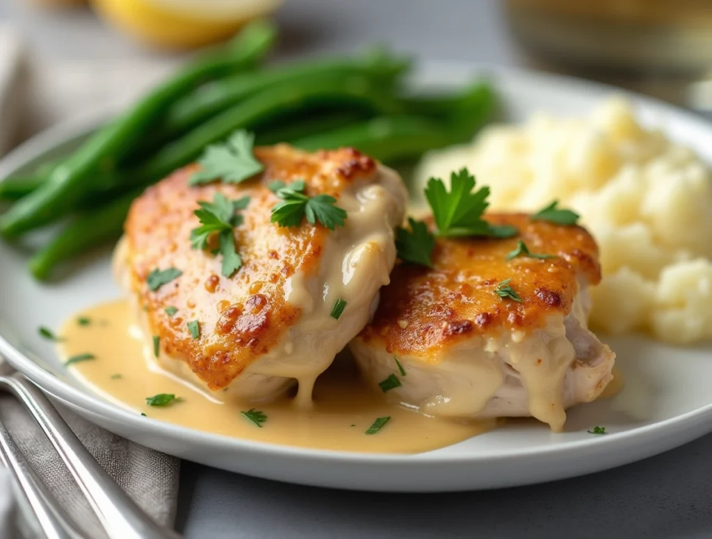 Deliciously Tender Creamy Garlic Chicken Thighs in a Rich Sauce