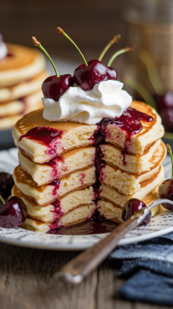 Cherry Cheesecake Pancakes