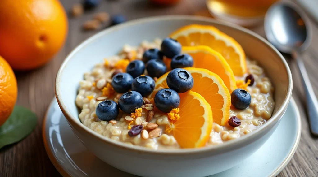 Orange  Blueberry Bircher